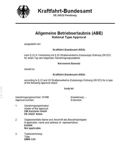 Aero GT Sport Stoßstange vorne passt für BMW 5er G30 G31 ab Bj 2017>> nicht M5