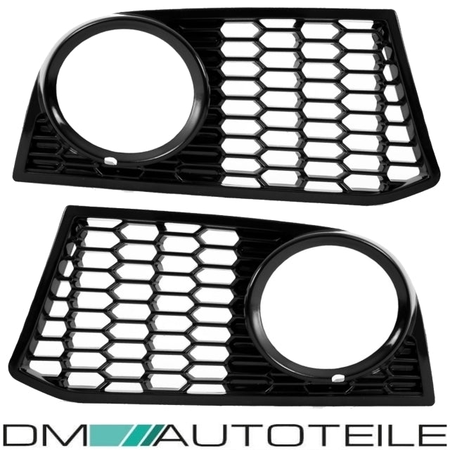 Set Nebelscheinwerfer Gitter Schwarz Glanz Rechts+Links Einsatz Stoßstange vorne + nur für BMW F10 F11 mit M-Paket Bj 10-13
