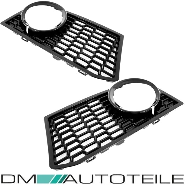 Set Nebelscheinwerfer Gitter Schwarz Glanz Rechts+Links Einsatz Stoßstange vorne + nur für BMW F10 F11 mit M-Paket Bj 10-13