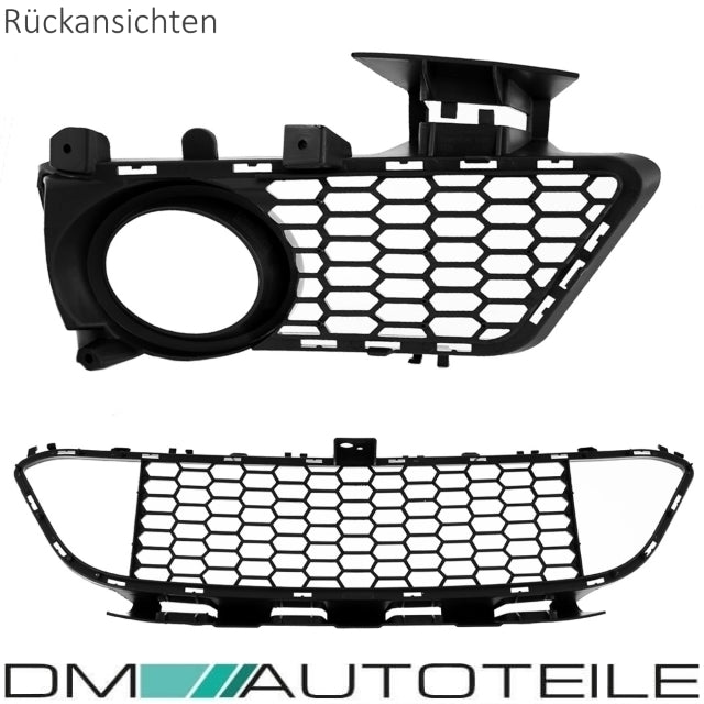 Stoßstangengitter Grill SET 3-teilig Schwarz glanz passt für BMW F30 F31 M-Paket 11-19