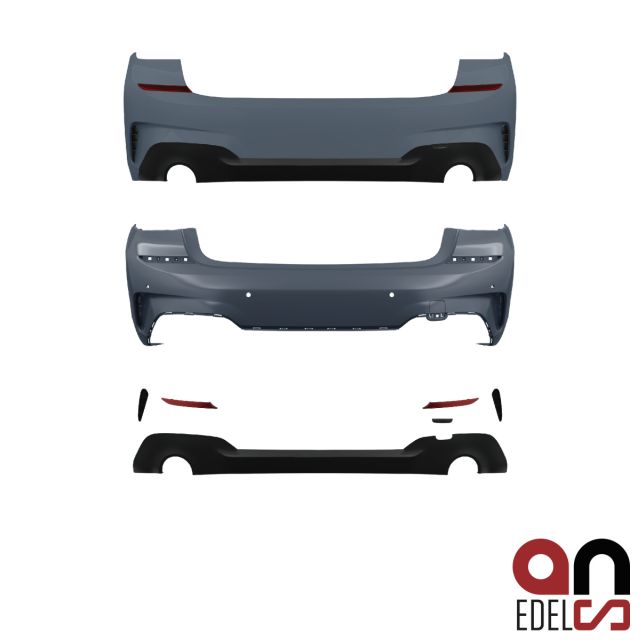 AN Sport Stoßstange hinten grundiert für 6x PDC passt für BMW 3er G20 Limousine Serie + M-Paket + ABE