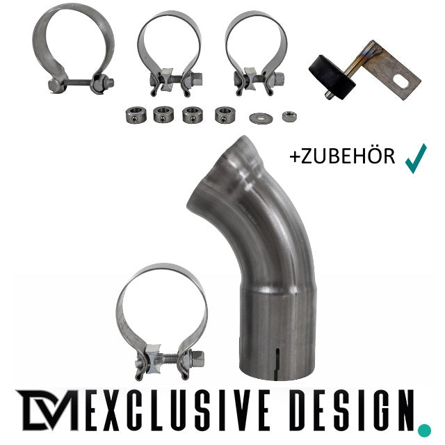 DM Exklusive Line Edelstahl Auspuffanlage SET Germany* eckig Chrom+ Zubehör passend für BMW 5er F10 F11 für 520d-530d Dies...