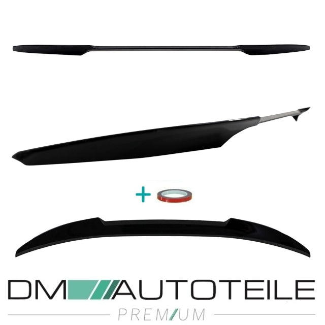 Sport EVO Heckspoiler Hecklippe breit Schwarz glanz + 3M passt für BMW 5er G30