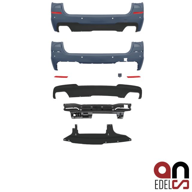 AN 4-Rohr 550i 550d Sport Heck Stoßstange Hinten +PDC passt für BMW 5er F11 Touring Kombi Serie / M-Paket +ABE