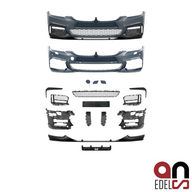 AN Sport Performance Stoßstange vorne SRA mit/ohne PDC+ Frontspoiler schwarz passt für BMW 5er G30 / G31 Bj ab 2017 auch M...