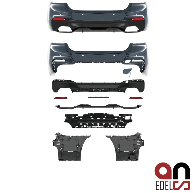 AN Sport Performance 540i Umbau Stoßstange Hinten mit/ohne PDC+ Diffusor passt für BMW 5er G30 auch M-Paket +ABE