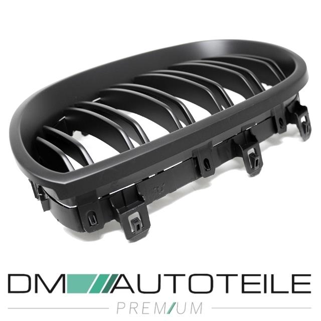 SET Doppelsteg Kühlergrill Schwarz MATT Grill passend für BMW 5er E60 E61 + LCI