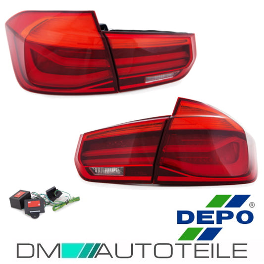 Facelift Set LED Lightbar Rückleuchten Rot 4 tlg. passt für BMW 3er F30 Limousine  bj 11-15