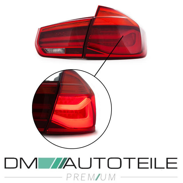 Facelift Set LED Lightbar Rückleuchten Rot 4 tlg. passt für BMW 3er F30 Limousine  bj 11-15