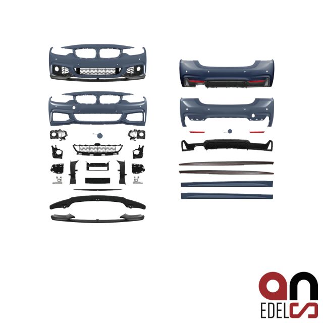 AN Performance Bodykit 2-Rohr Stoßstange vorne +Hinten+ Seite +Spoiler passt für BMW F36 Serie & M-Paket +ABE*