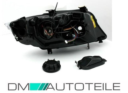 Angel Eyes Scheinwerfer Set + LED Blinker Schwarz H7/H7 passend für BMW E90 E91 05-08