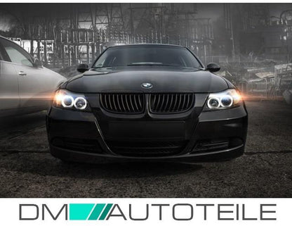 CCFL Angel Eyes Scheinwerfer Schwarz 6000K passt für BMW E90 E91 bj 05-08