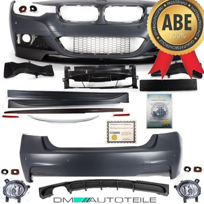 Bodykit SET Sport-Performance Stoßstange +Spoiler+Heckspoiler passt für BMW 3er F30+ABE