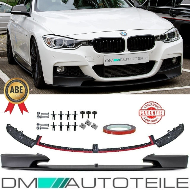 Frontspoiler Lippe Sport-Performance Schwarz Matt passt für BMW 3er F30 F31 mit M-Paket +ABE*