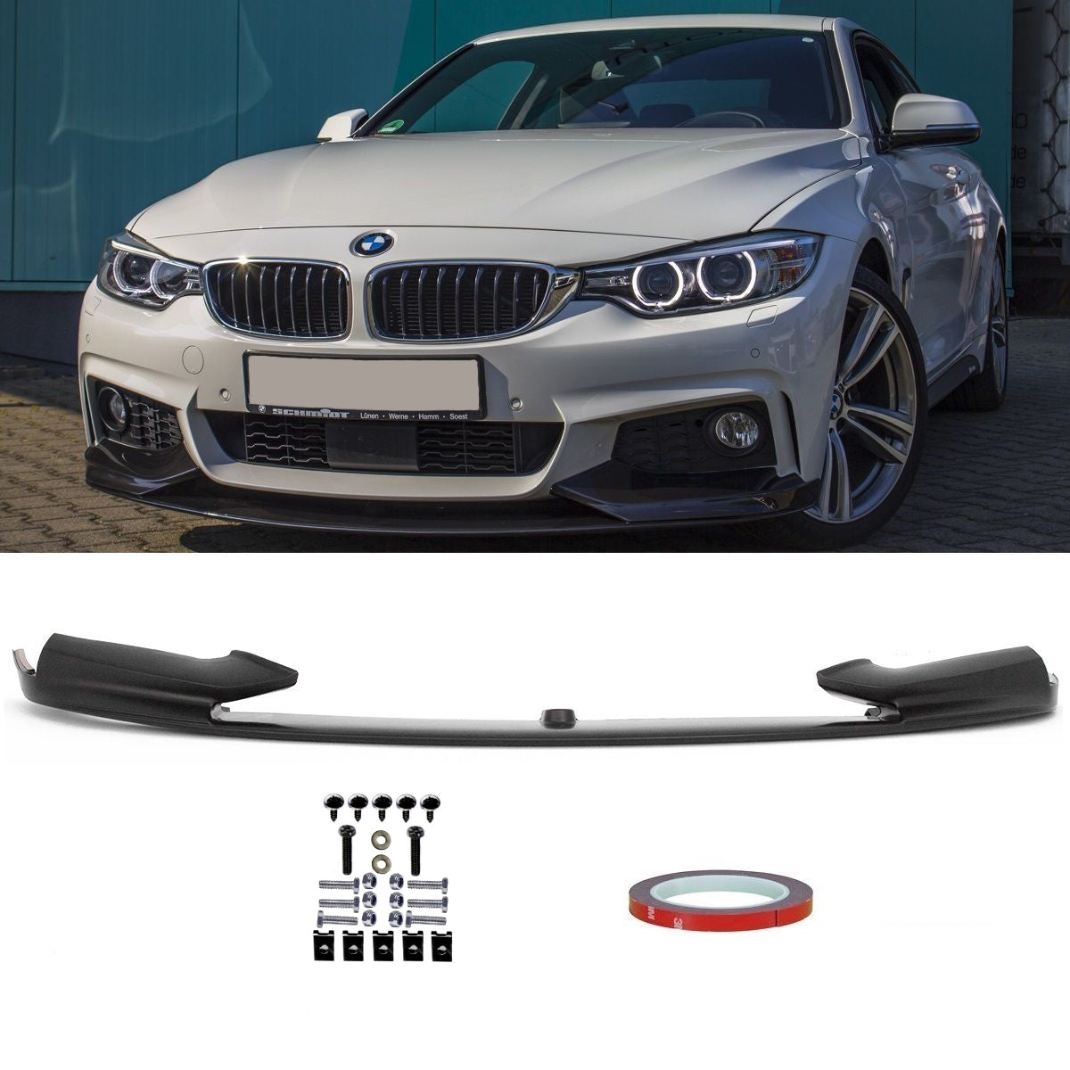 ABE Frontspoiler Sport-Performance Schwarz Matt passt für BMW 4er F32 F33 F36 M-Paket