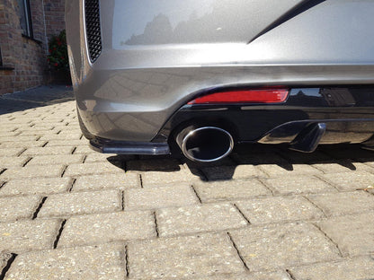 Heck Ansatz Flaps Diffusor für VOLKSWAGEN SCIROCCO MK.3 R FACELIFT Carbon Look