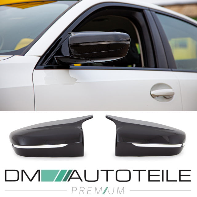 Set Spiegelkappen hochglanz Schwarz passt für BMW 3er G20 G21 auch Performance M3 + ABE