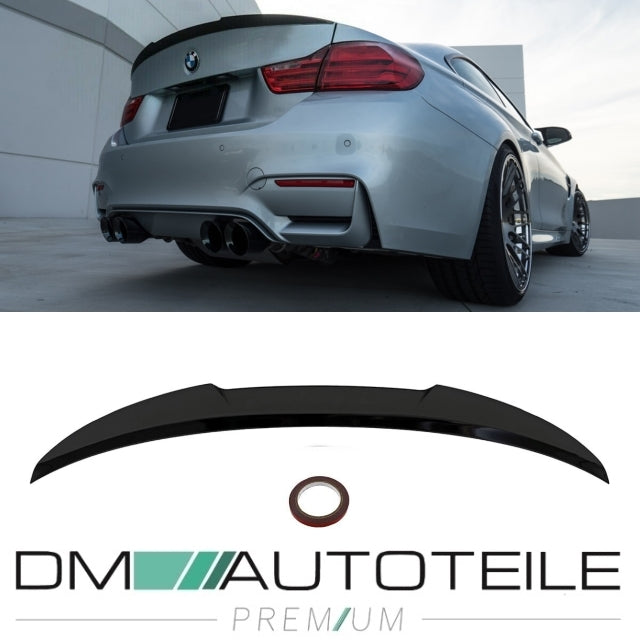 Set Sport-Performance Heckspoiler Schwarz glanz V-Form passt für BMW 4er F32 Coupe