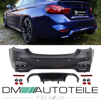 Stoßstange hinten für Parkhilfe + Duplex Diffusor passt für BMW F32 F33 außer M4 2013-2020