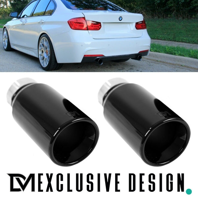DM Exklusive Design Duplex 335d Auspuffanlage Performance+Diffusor Edelstahl Blenden schwarz glanz Made in Germany passt f...