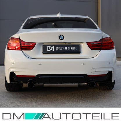 Sport-Performance Auspuffanlage ESD + Diffusor + Blenden Schwarz Glanz passt für BMW 4er F32 F33 F36 M-Paket 435 / 440