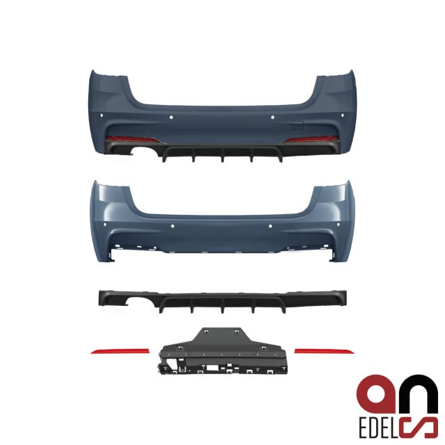 AN Sport Performance Heck Stoßstange hinten 2-Rohr mit/ohne PDC passt für BMW 3er F31 Touring Serie & M-Paket