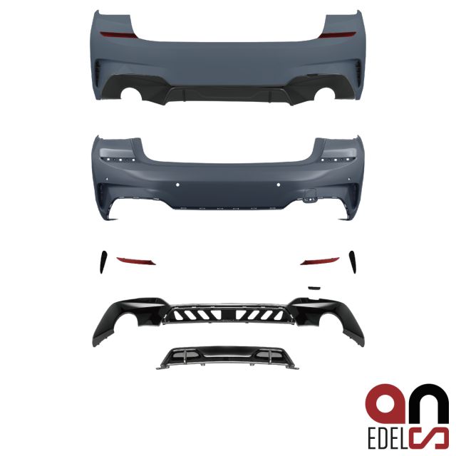 AN Sport Performance Stoßstange hinten grundiert für 6x PDC passt für BMW 3er G20 Limousine Serie + M-Paket + ABE