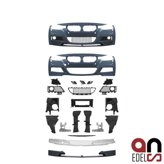 AN Sport Performance Stoßstange vorne für SRA+ Frontspoiler schwarz passend für BMW 3er F30 F31 Serie & M-Paket