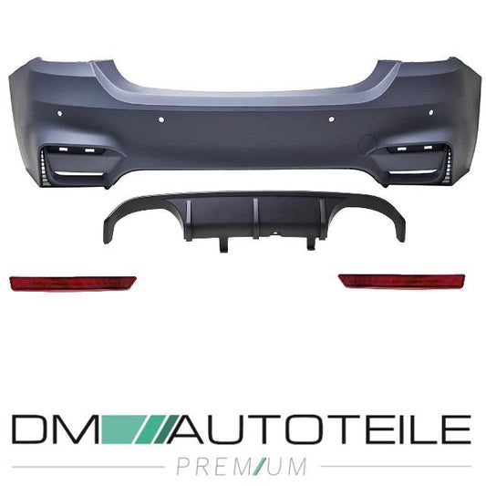 Evo Stoßstange hinten für Parkhilfe + Duplex Diffusor passt für BMW F32 F33 außer M4 2013-2017
