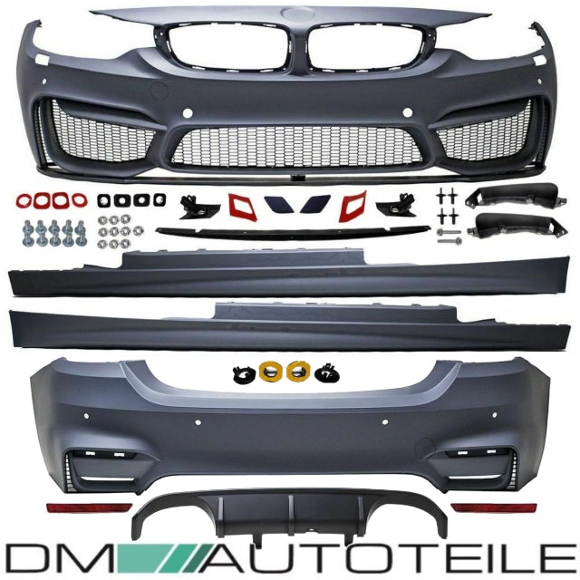 Stoßstange Komplett Bodykit PDC+Duplex Diffusor für 4 Rohr passt für BMW F32 F33