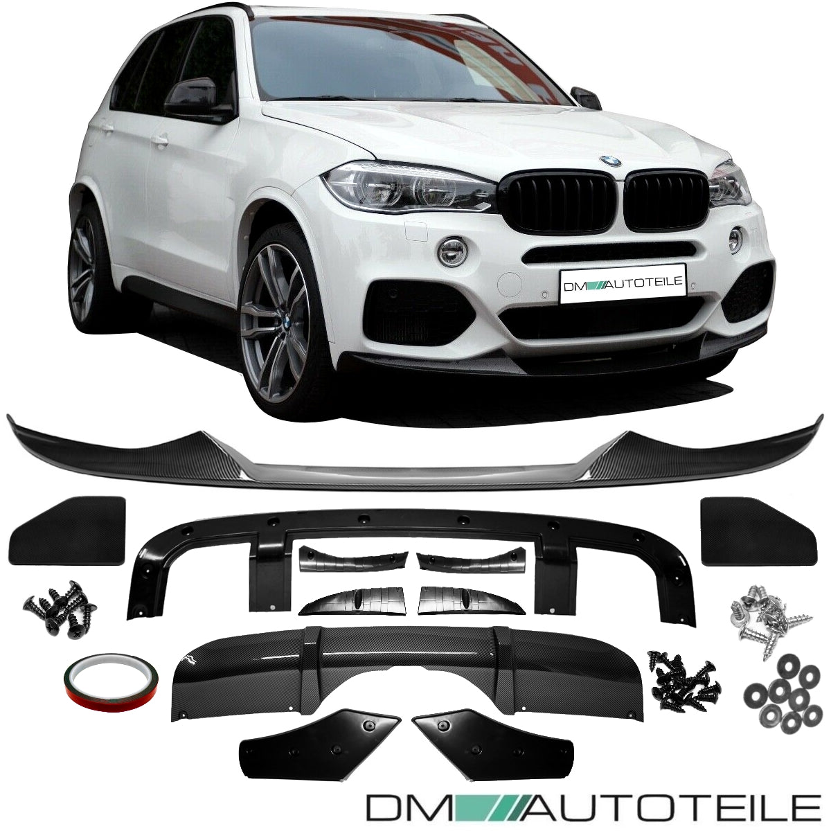 Sport-Performance SET Aero Spoiler Kit Carbon Glanz passt für BMW X5 F15 M-Paket
