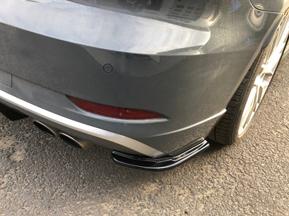 Heck Ansatz Flaps Diffusor für AUDI S3 8V FACELIFT Carbon Look