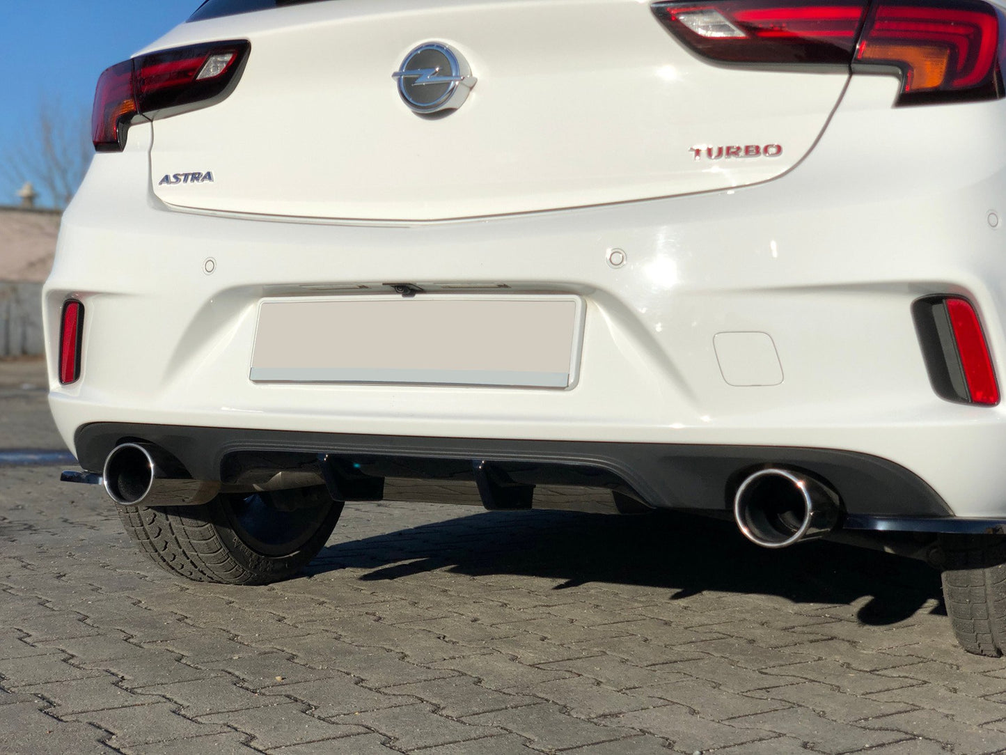 Heck Ansatz Flaps Diffusor für OPEL ASTRA K OPC-LINE schwarz matt