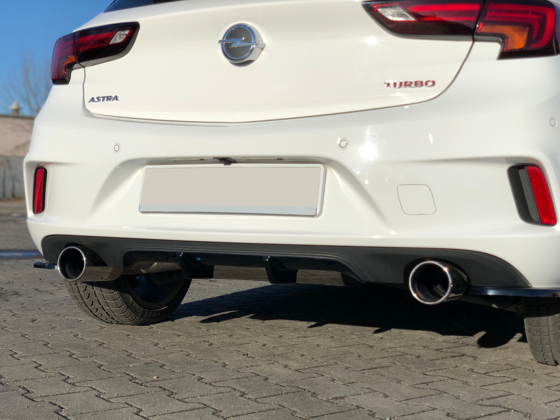 Heck Ansatz Flaps Diffusor für OPEL ASTRA K OPC-LINE schwarz Hochglanz