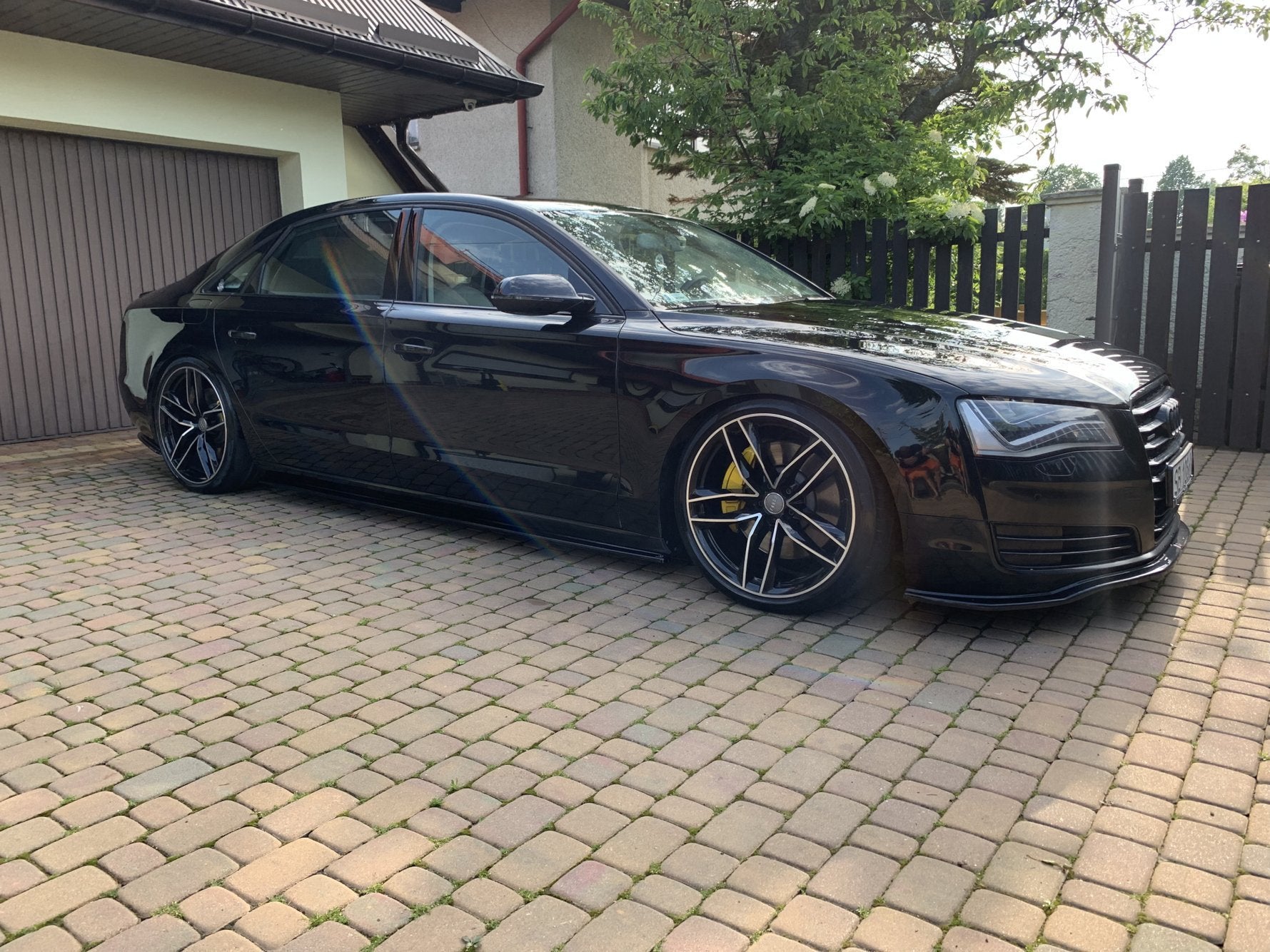 Seitenschweller Ansatz für Audi A8 Lang D4 schwarz matt
