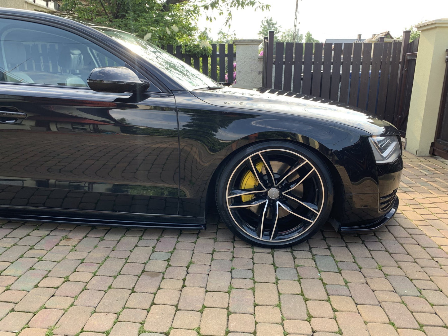 Seitenschweller Ansatz für Audi A8 Lang D4 Carbon Look