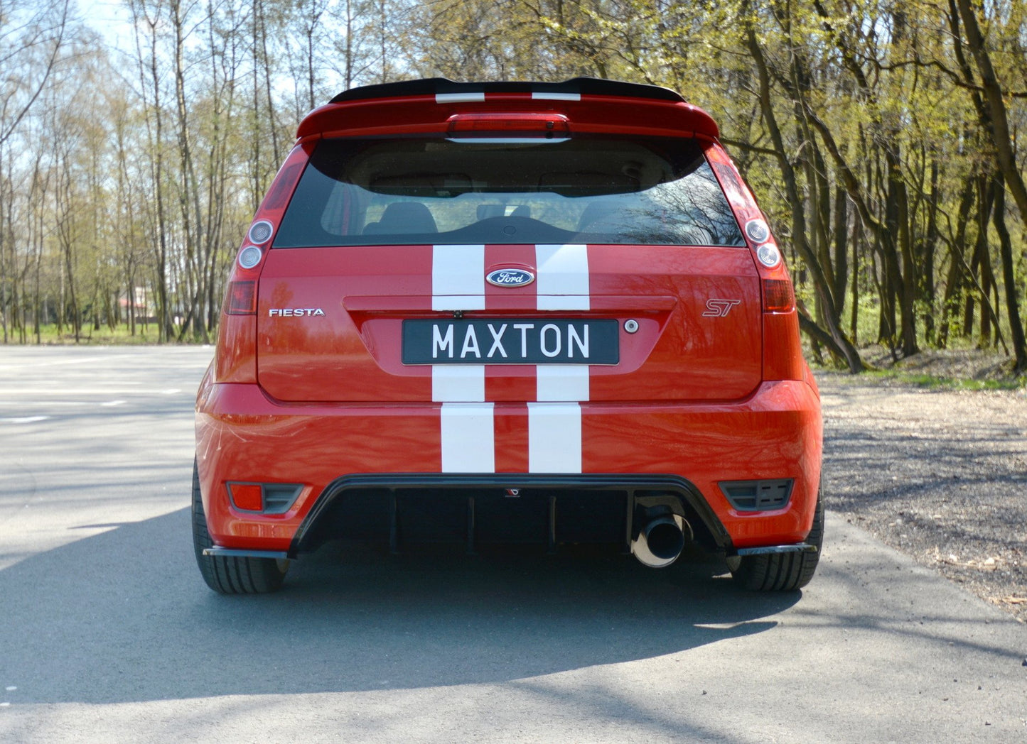 Heck Ansatz Flaps Diffusor für Ford Fiesta ST Mk6 schwarz matt