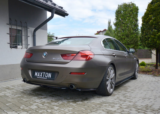Heck Ansatz Flaps Diffusor für BMW 6er GRAN COUPÉ Carbon Look