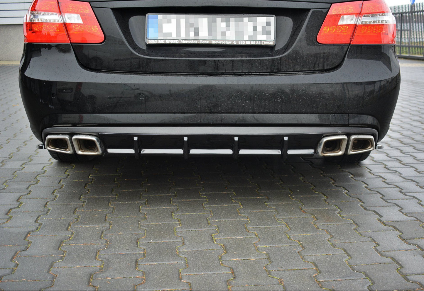 Diffusor Heck Ansatz für Mercedes E63 AMG W212  schwarz matt