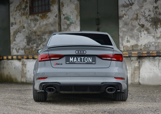 Splitter / Diffusor Heck Ansatz für Audi RS3 8V FL Limousine schwarz matt