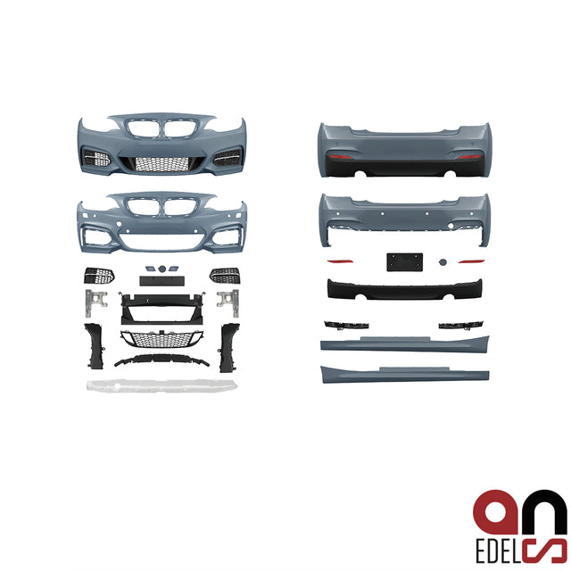 AN Evo Umbau Sport Bodykit für SRA + mit/ohne PDC +Diffusor 235i passend für BMW 2er F22 F23 Serie & M-Paket Modelle bj. 14> außer M235i