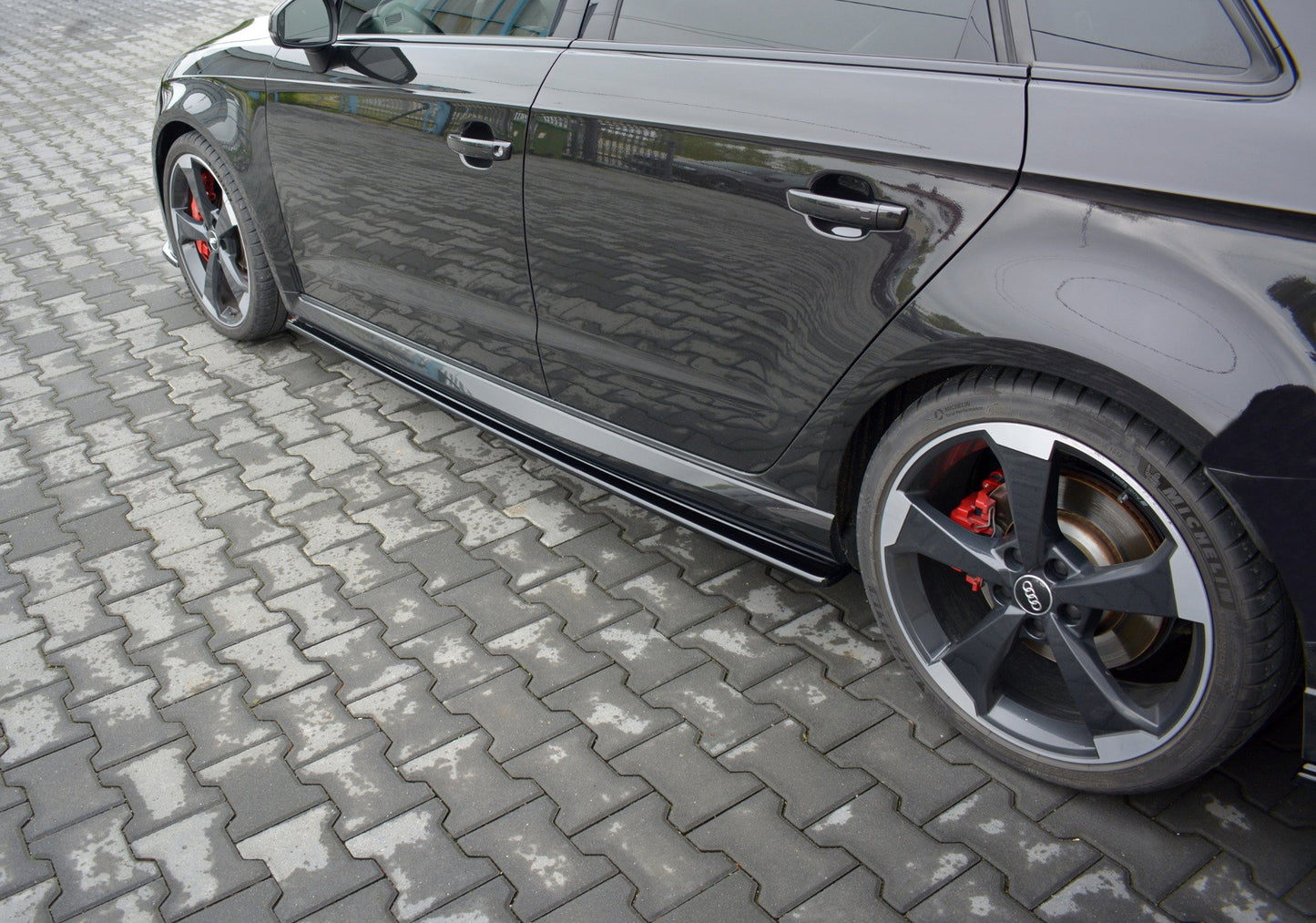 Seitenschweller Ansatz für Audi RS3 8V FL Sportback schwarz matt