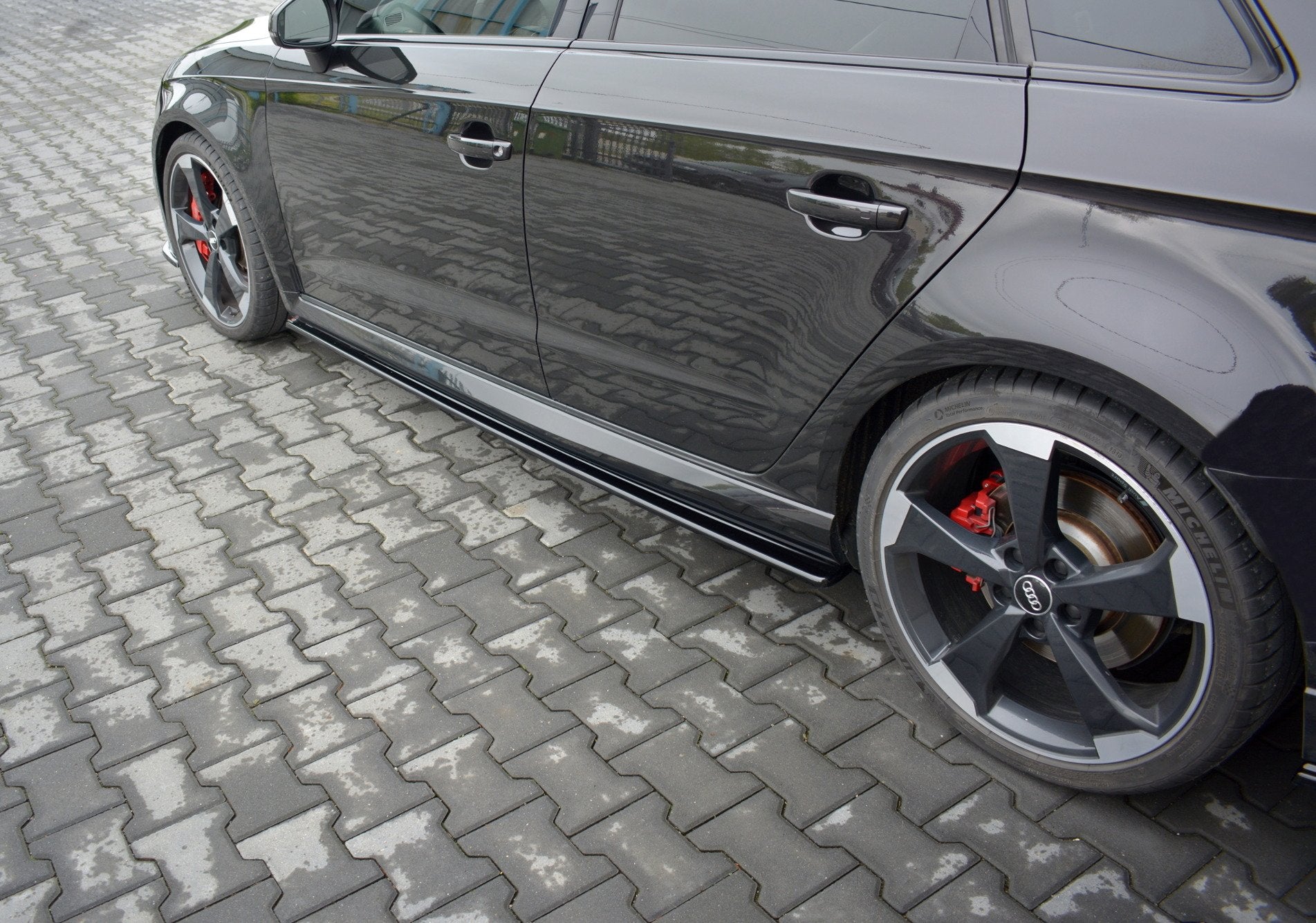 Seitenschweller Ansatz für Audi RS3 8V FL Sportback Carbon Look