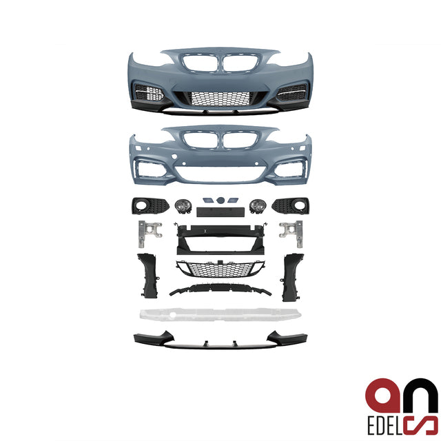 AN Evo Umbau Performance Stoßstange +Spoiler vorne für SRA +mit/ohne PDC passend für BMW 2er F22 F23 Serie & M-Paket Modelle bj. 14>