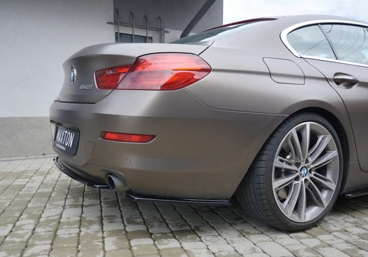 Heck Ansatz Flaps Diffusor für BMW 6er GRAN COUPÉ schwarz matt