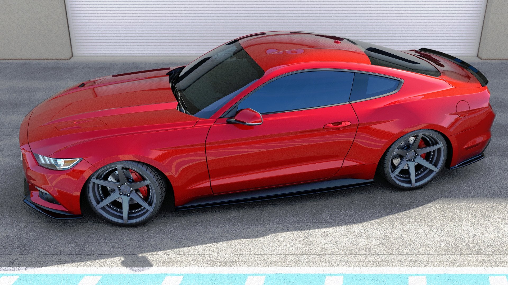 Spoiler CAP für Ford Mustang / Mustang GT Mk6 schwarz Hochglanz