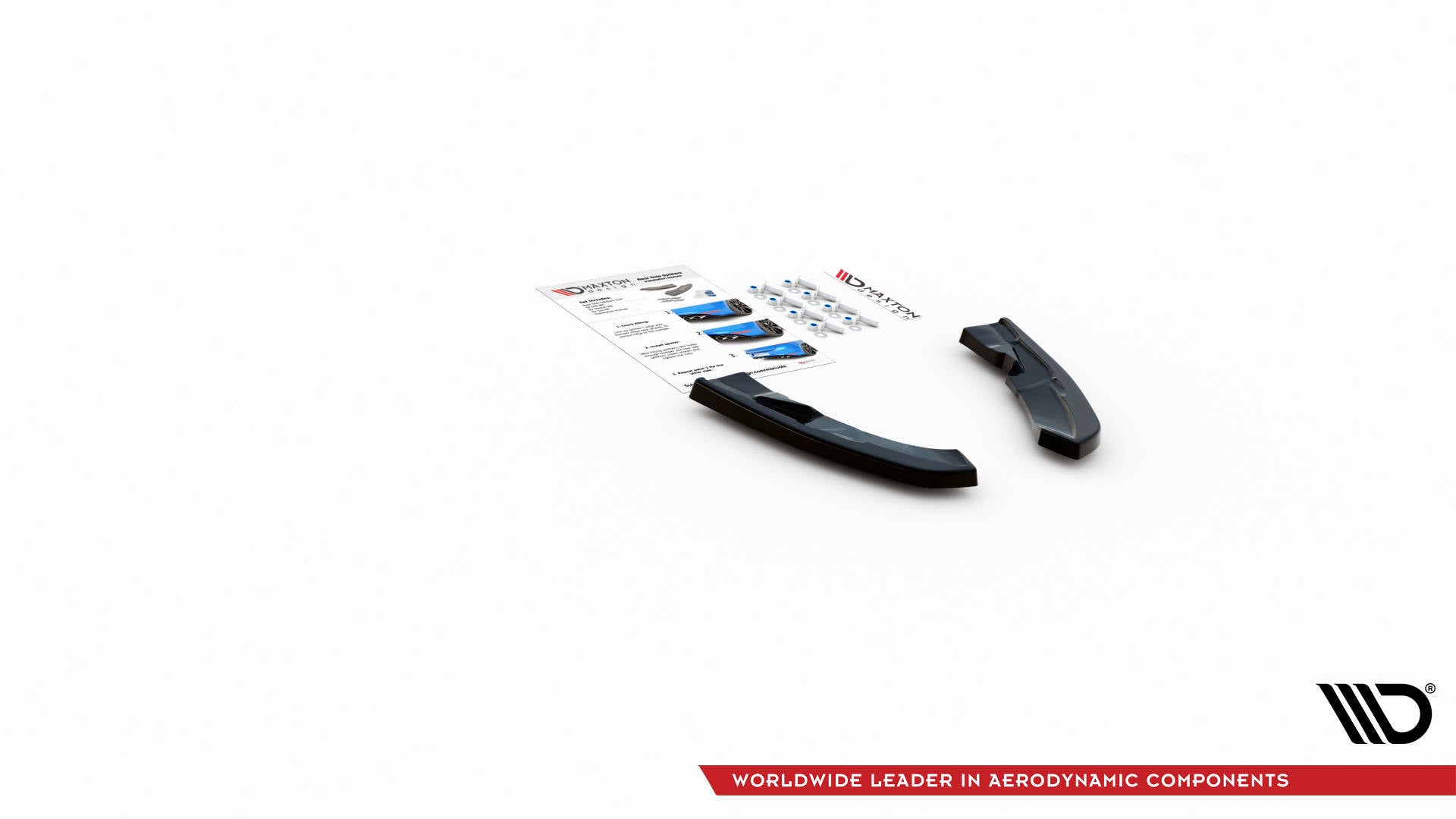 Heck Ansatz Flaps Diffusor für Volkswagen Tiguan R Mk2 Facelift schwarz matt
