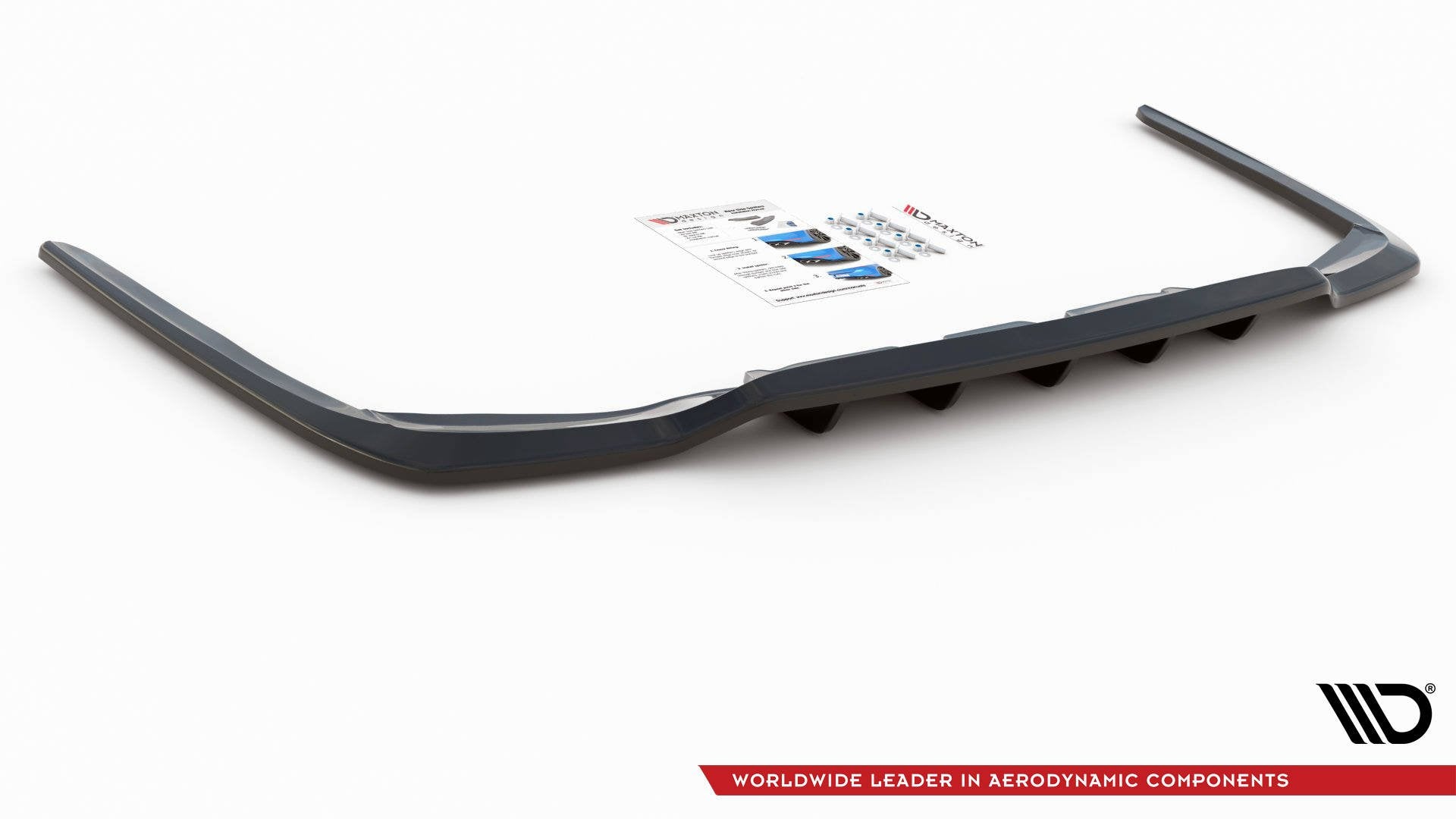 Mittlerer Diffusor Heck Ansatz DTM Look für Lexus LS Mk4 Facelift schwarz matt