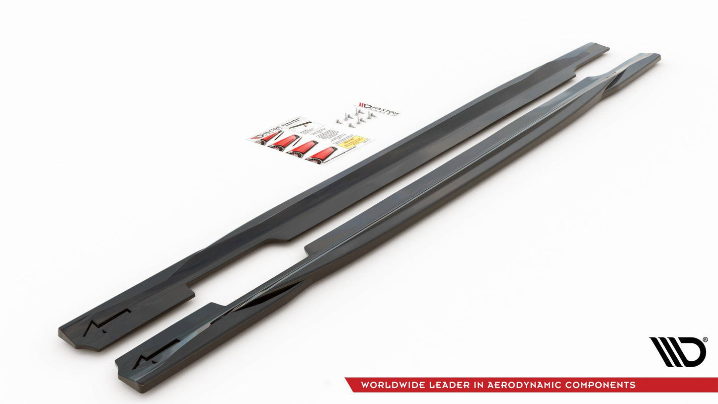 Seitenschweller Ansatz für Audi S5 / A5 S-Line Sportback F5 Facelift schwarz matt