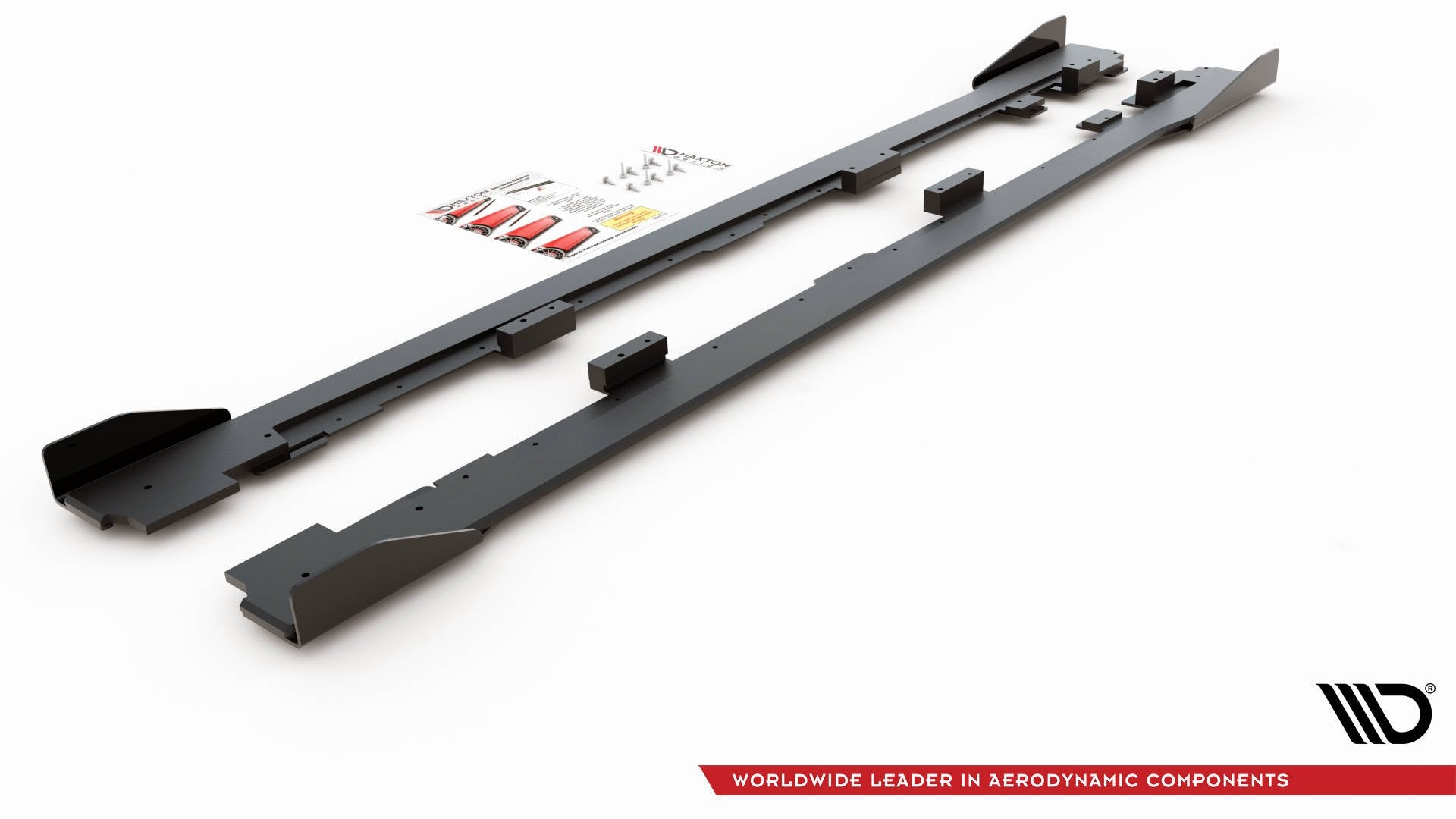 Robuste Racing Seitenschweller Ansatz für für + Flaps Volkswagen Golf GTI Mk6  schwarz Hochglanz